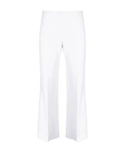 Stretch-Wool Flared Cropped Trousers