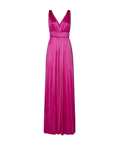 V-Neck Pleated Maxi Dress