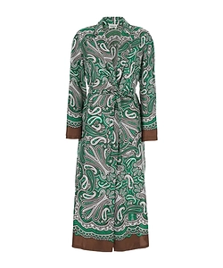 Twill Stampa Foulard Long Cardigan