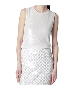 White Sequin Top