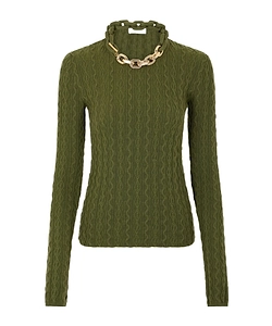 Rabanne Chain-Detail High Neck Jumper
