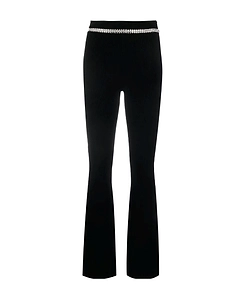 Crystal-Embellished Flared Trousers