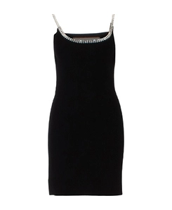 Crystal-Embellished Sleeveless Minidress