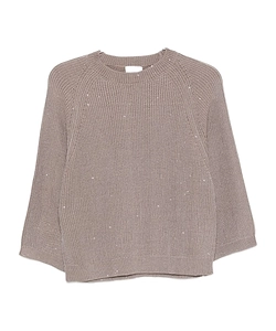 Embellished Ribbed-Knit Sweater