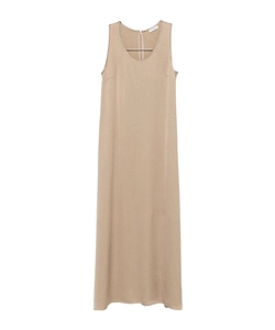 Embellished-Neck Sleeveless Midi Dress