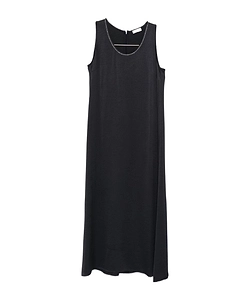 Embellished-Neckline Midi Dress