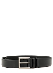 Buckle-Fastening Leather Belt