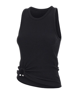 Rabanne Asymmetric Pierced Tank Top