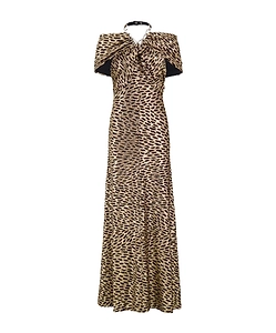 Paco Rabanne Animal Print Sleeveless Gown