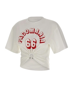 Rabanne Pacomania Cropped Ruched T-Shirt