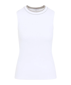 Peserico Contrast Trim Sleeveless Top