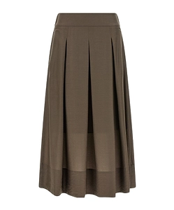 Peserico Pleated A-Line Midi Skirt