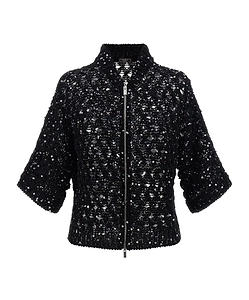 Peserico Sequined Mesh Zip Cardigan
