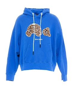 Leopard Blue Drawstring Hoodie