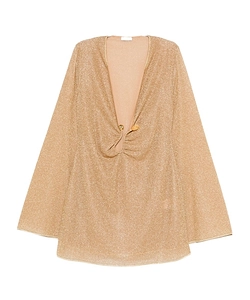 OsÉRee Lurex Plunge Mini Dress