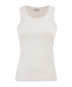 Peserico Shiny Trim Ribbed Tank T-Shirt