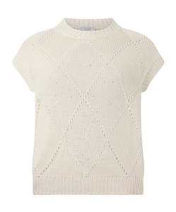 Peserico Short-Sleeve Textured Sweater