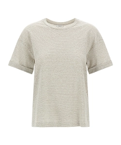 Peserico Short Sleeved Striped Crewneck T-Shirt