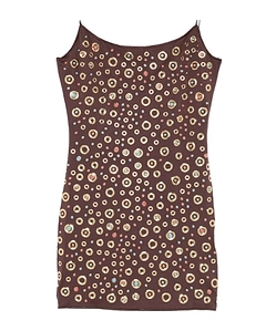 Ring-Embellishment Mini Dress