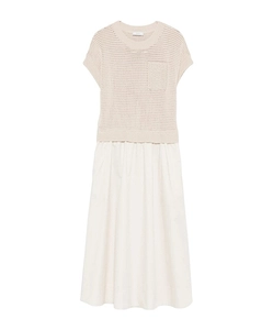 Peserico Gathered Knitted Midi Dress