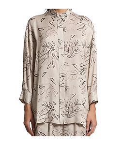 Peserico Leaf Print Longline Shirt