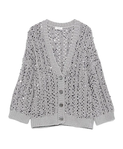 Peserico Sequin-Embellished V-Neck Cardigan