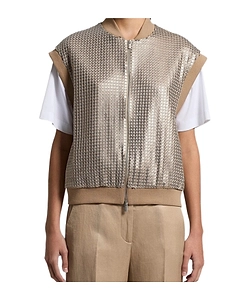 Sequin-Embellishment Zip-Up Gilet