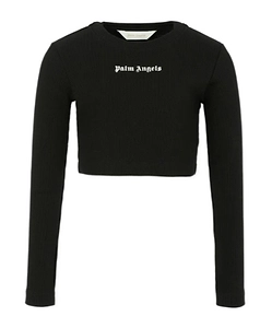 Palm Angels Kids Logo Embroidered Crewneck T-Shirt