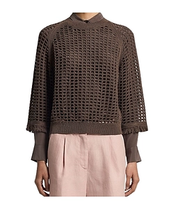 Peserico Openwork Fringed Knitted Sweater