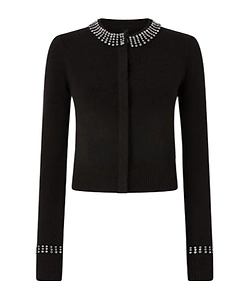 Pinko Embellished Neck Knitted Cardigan