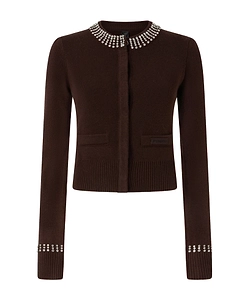 Pinko Embellished Neck Knitted Cardigan
