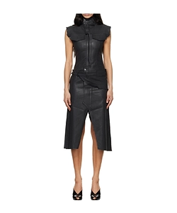 Glazed Denim Belted Denim Dress
