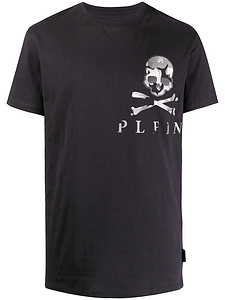 Camouflage Skull-Print Cotton T-Shirt