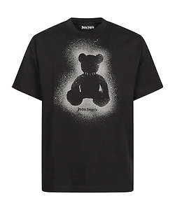 Palm Angels Spray Bear Printed Crewneck T-Shirt