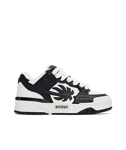 White & Black Venice Leather Sneakers