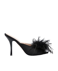 95Mm Feather-Detail Mules