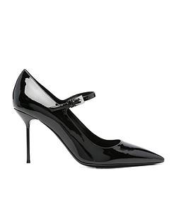90Mm Leather Heeled Pumps