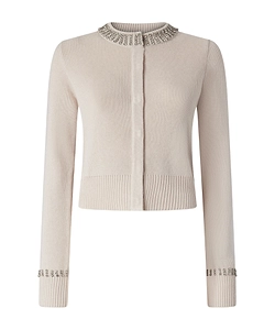 Embellished-Cuff Cardigan