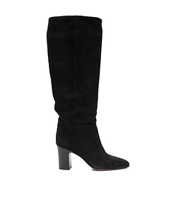Suede Leather Block-Heel Boots