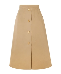 Button-Fastening Midi Skirt