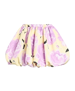 Elasticated-Waist Floral-Print Mini Skirt