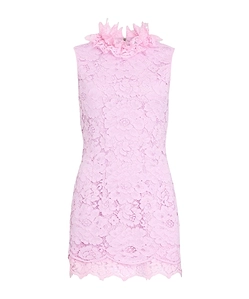 Floral High-Neck Mini Dress