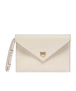 Leather Clutch With Love Birds Logo