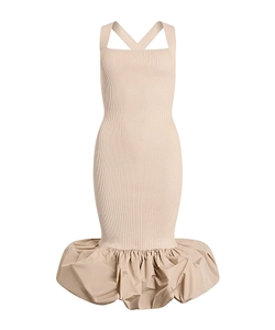Patou Ruffled Hem Knitted Dress