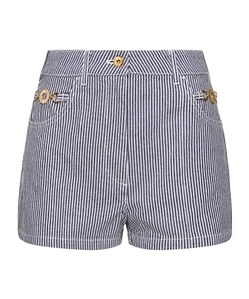 Striped Denim Shorts