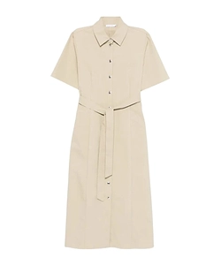 Belted Shirt Midi Dress