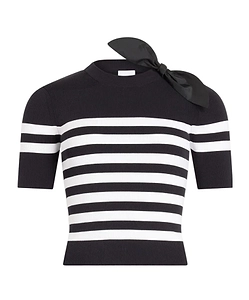 Patou Striped Bow Knitted Sweater