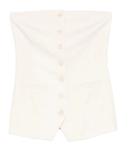 Button Strapless Top