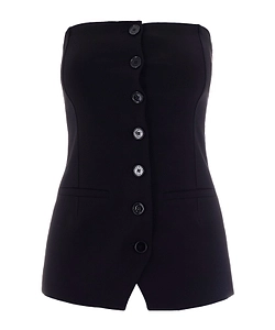 Patrizia Pepe Buttoned Strapless Top