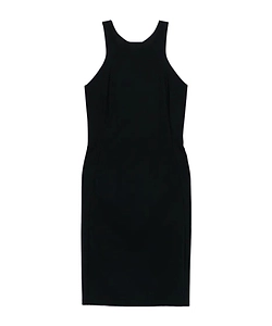 Crew-Neck Fitted Midi Dress